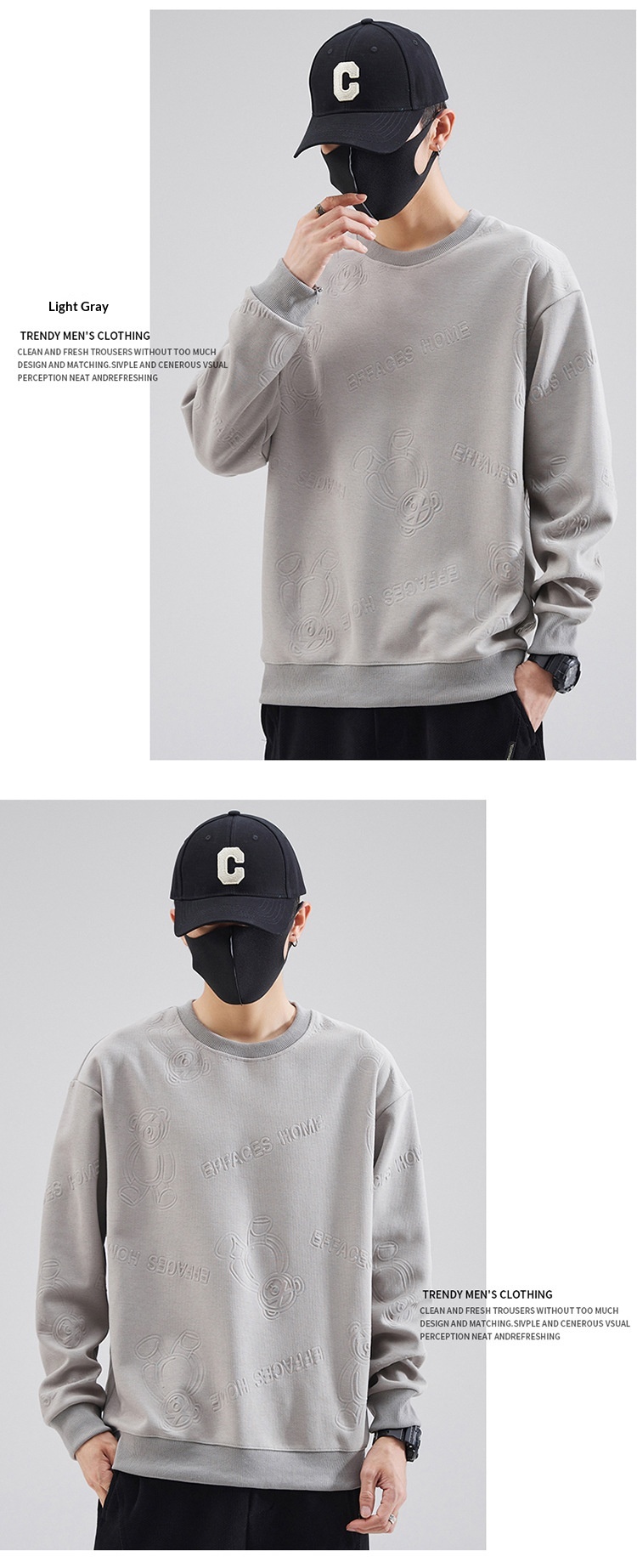 Garçon Garçon Shanggu Fashion 2025 Tenue Homme Col Rond Manches Longues Hiver Nouveau Sweat-shirt à Capuche Épais Haut Tendance_voghion.com