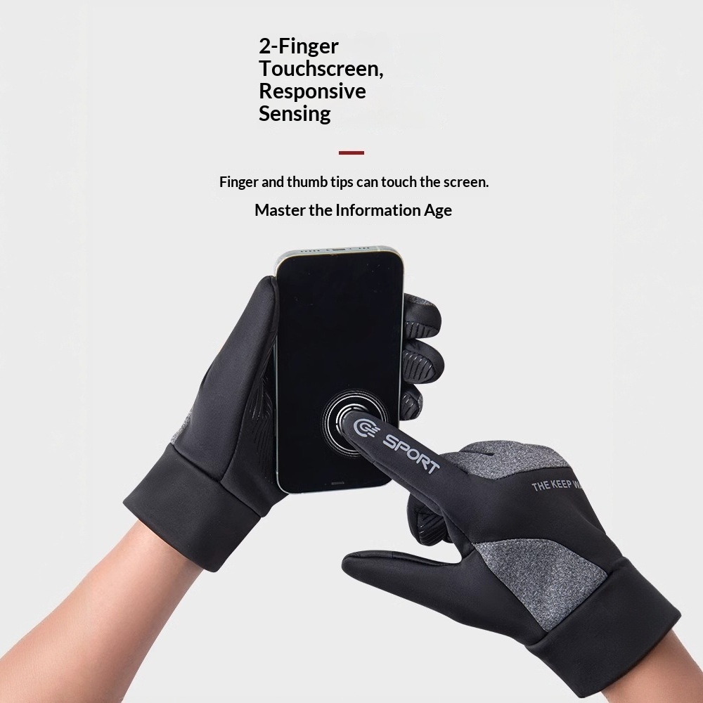 boy Boy Boy Winter For Men And Women 2025 New Fleece-Lined Thickened Cycling Electric Bike Cold-Proof Windproof Cotton Gloves_voghion.com