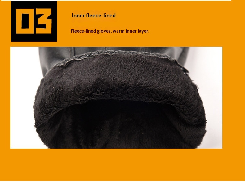 Neue Herren-Winterhandschuhe aus PU-Leder, gefüttert mit Fleece, dick und warm, für Autofahren, Radfahren und Fitness mit Touchscreen-Funktion_voghion.com