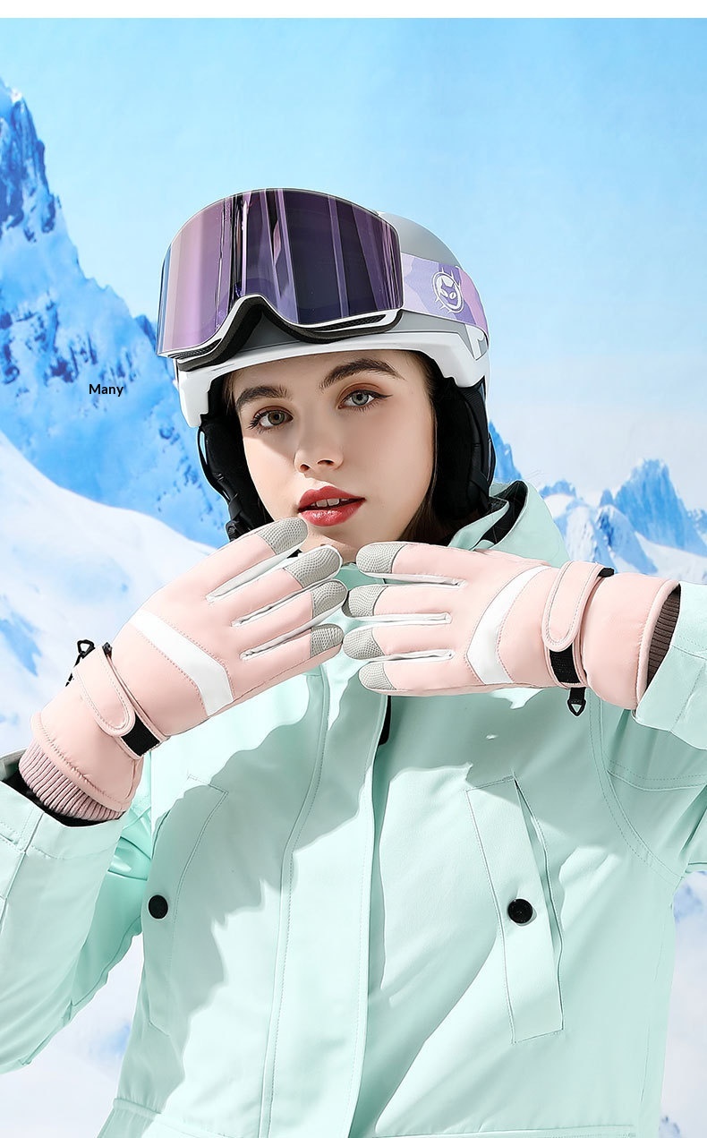 Guanti da sci invernali Boy Boy per donna, caldi, foderati in pile, spessi, impermeabili, touchscreen, antivento, alpinismo,_voghion.com