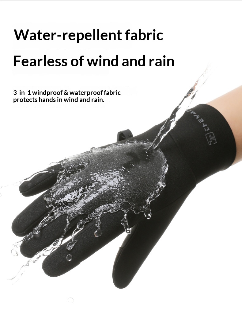 Herren Q363 Winterhandschuhe für Outdoor-Sportarten, dünn mit Fleece gefüttert, für Radfahren, Touchscreen, kältebeständig, wasserabweisend, kältebeständig, wasserabweisend_voghion.com