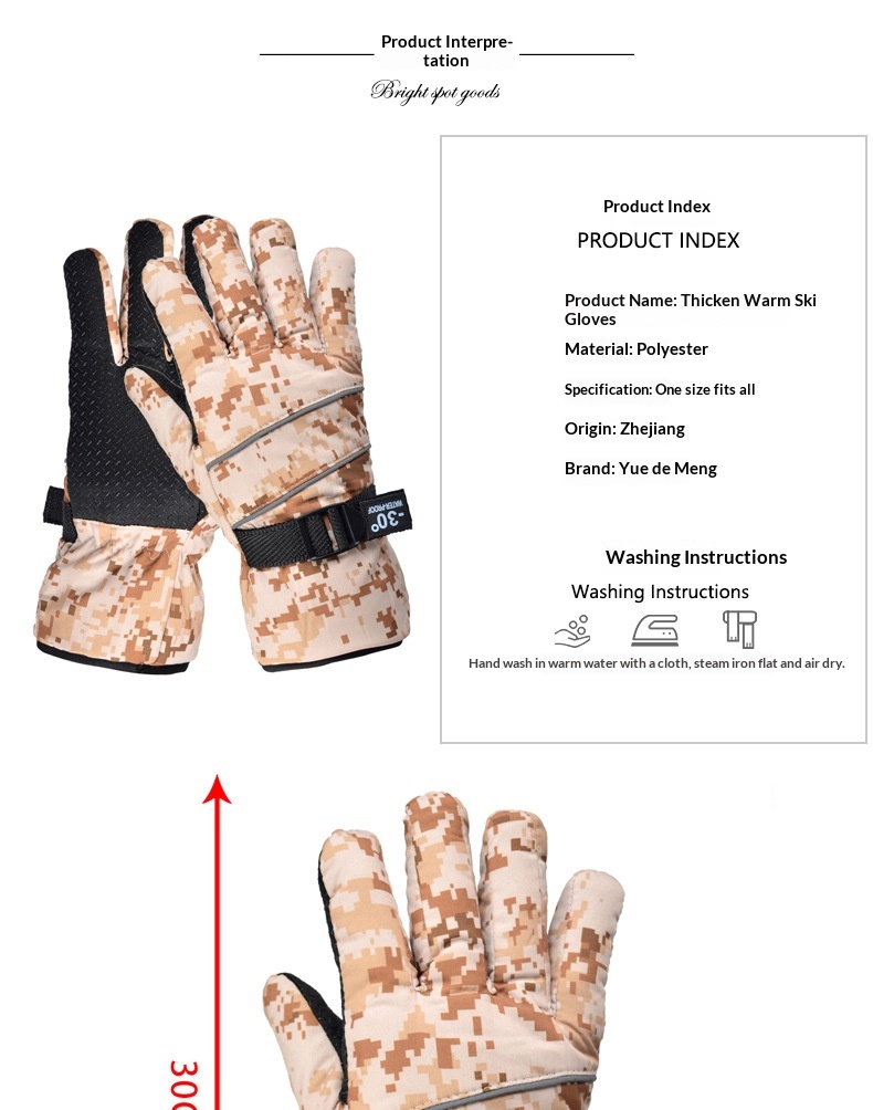 Guanti invernali caldi e spessi mimetici per uomo, sci, ciclismo, nord-est, antifreddo, impermeabili, antivento, taglia grande_voghion.com