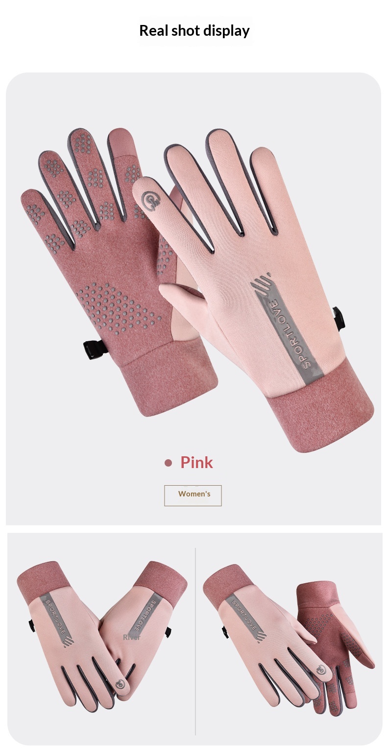 boy Boy Boy Winter Warm Anti-Slip Touchscreen Gloves For Men And Women, Fleece-Lined, Outdoor Sports, Skiing, Waterproof, Motorcycle_voghion.com