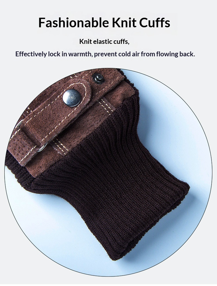Guanti invernali da sci e equitazione caldi da uomo in vera pelle, foderati in pile, spessi, antifreddo, impermeabili, touchscreen, per esterni_voghion.com