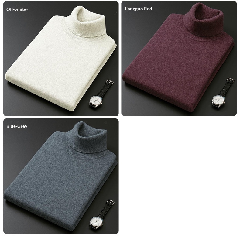 boy Boy Boy New Wool Turtleneck Sweater Men's Thickened Base Shirt Knitted Slim Fit Winter Clothing_voghion.com