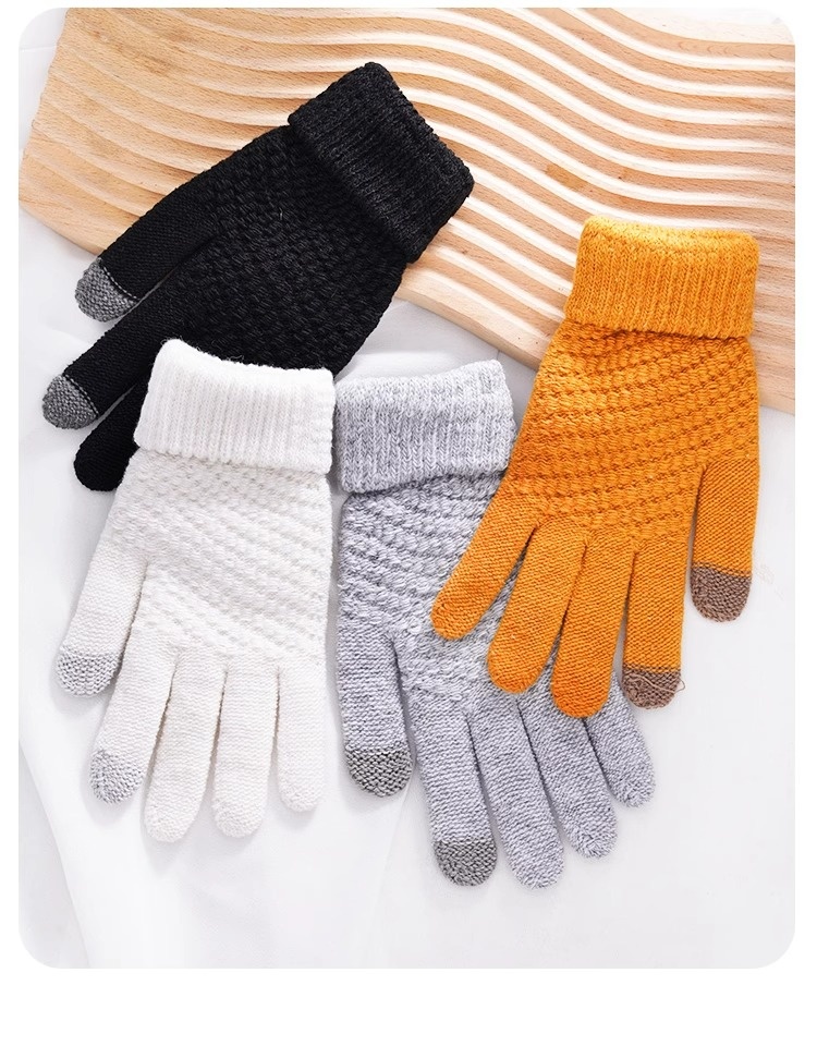 boy Boy Boy New Touchscreen For Men Women, Autumn And Winter, Fleece-Lined, Thickened, Warm, Cold-Proof, Outdoor Cycling Knitted_voghion.com