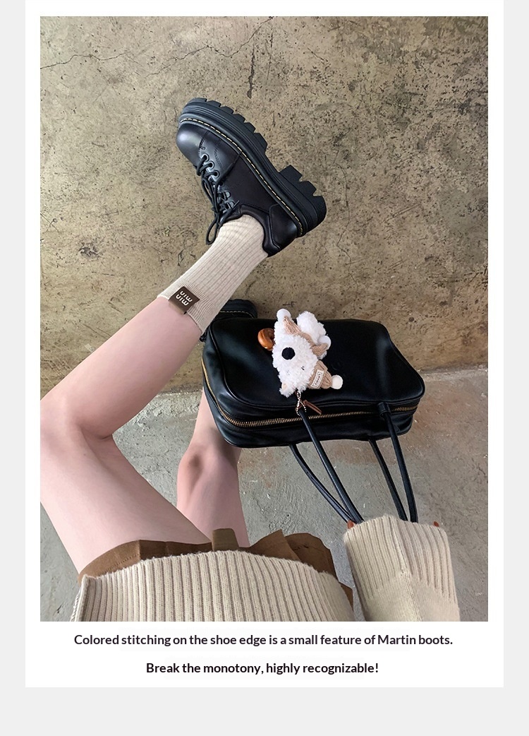 Scarpe da donna in pelle di mucca Voyage, versatili, singole, in stock, classiche britanniche, stile classico, con punta tonda, piccole, con tacco basso, stringate Derby_voghion.com