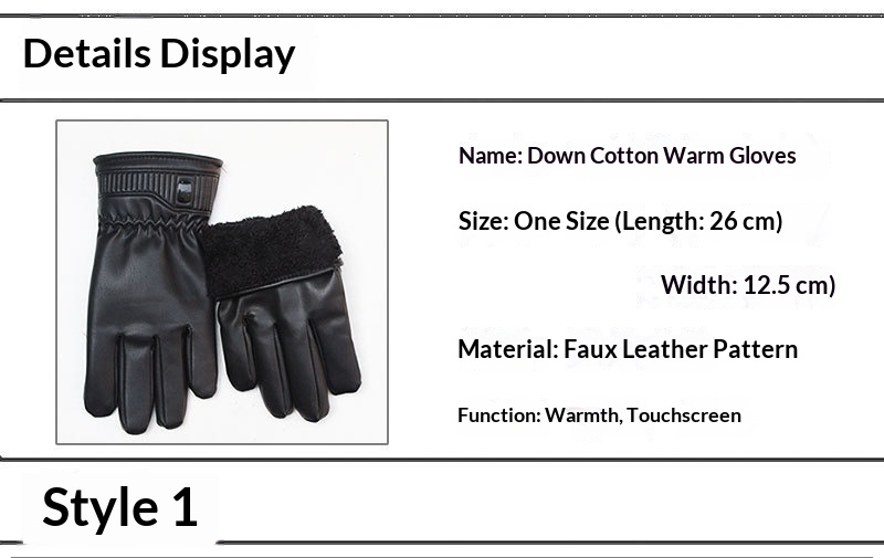 boy Boy Boy Autumn Winter New Down Cotton Leather Men Touch Screen Windproof Fleece Lined Thickened Motorcycle Driving Warm Ski_voghion.com