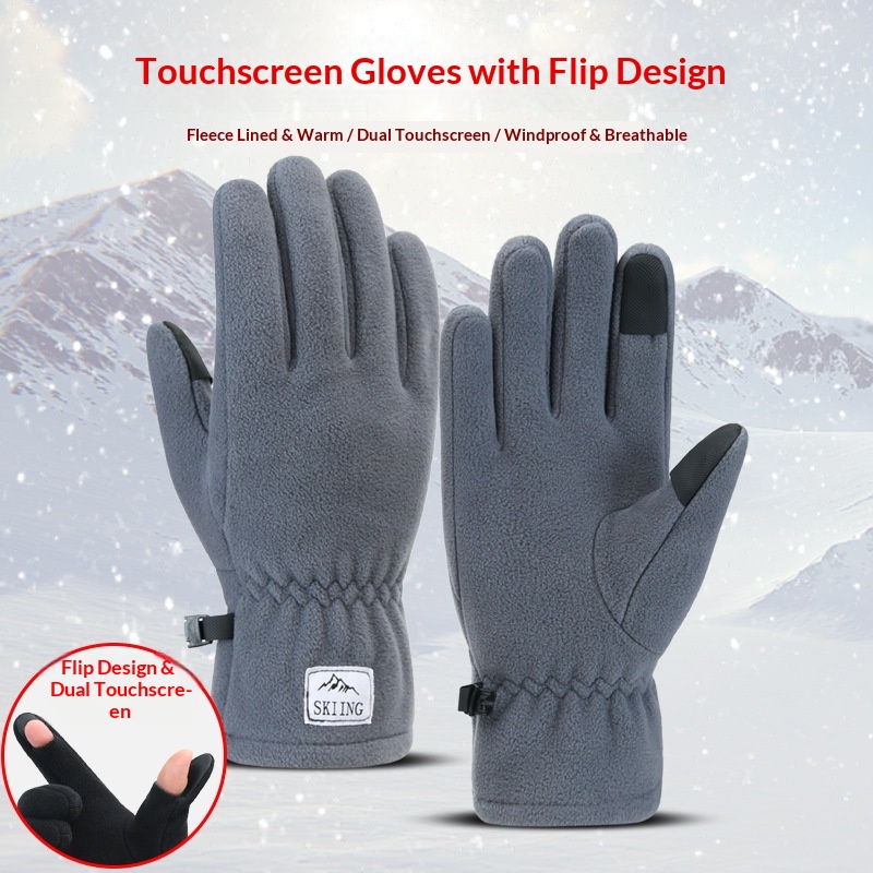 Herren-Winterhandschuhe für Radfahren, Outdoor-Sportarten, kältebeständig, wasserdicht, warm, volle Finger, geeignet für Erwachsene, Skifahren, Autofahren, Touchscreen_voghion.com
