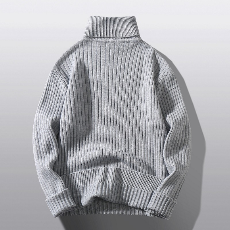 boy Boy Boy Boy Autumn Winter Main Promotion High Volume Men's Turtleneck Pullover Button Flower Casual Knitted Sweater Base Layer In_voghion.com