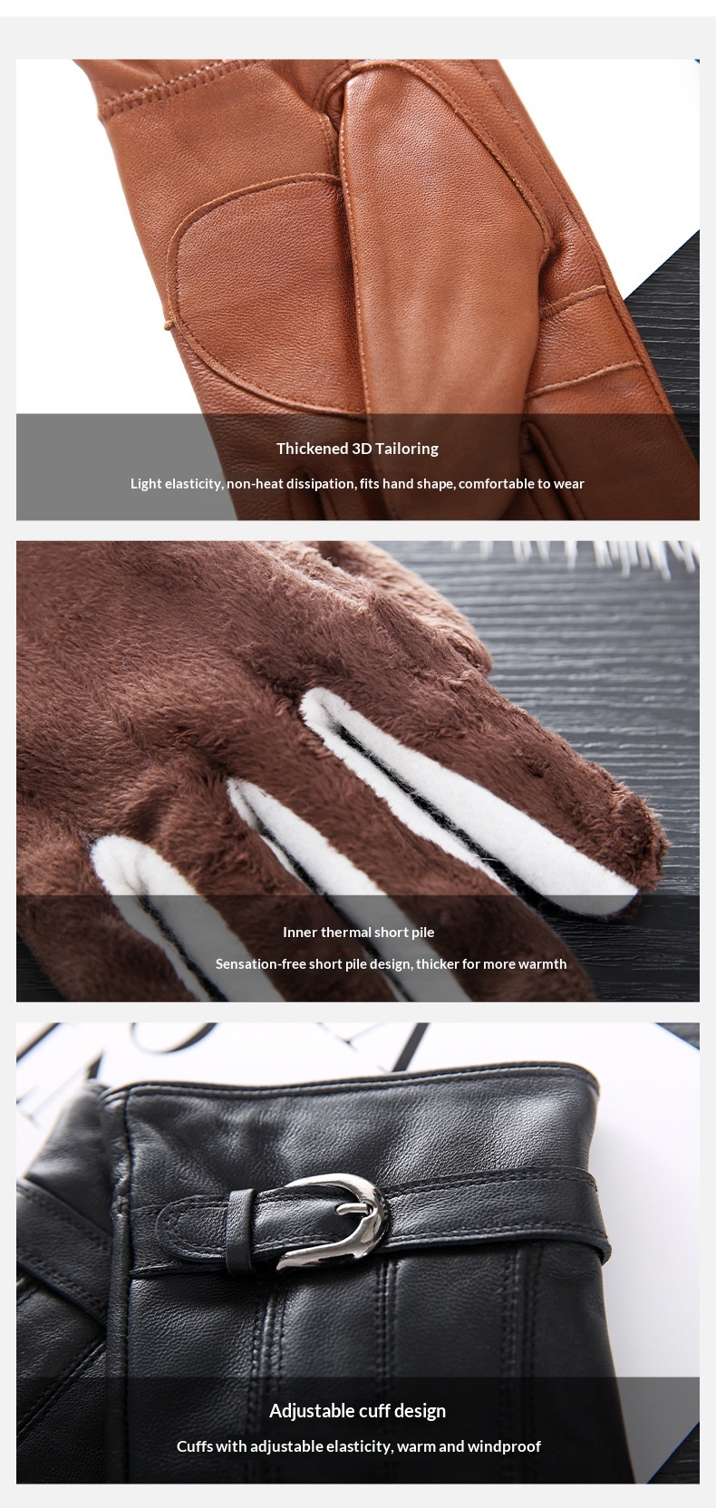 Boy Boy Boy Cross-Border Herren-Reithandschuhe aus echtem Leder, warm, mit Lammfell gefüttert, winddicht und kältebeständig – Hersteller_voghion.com