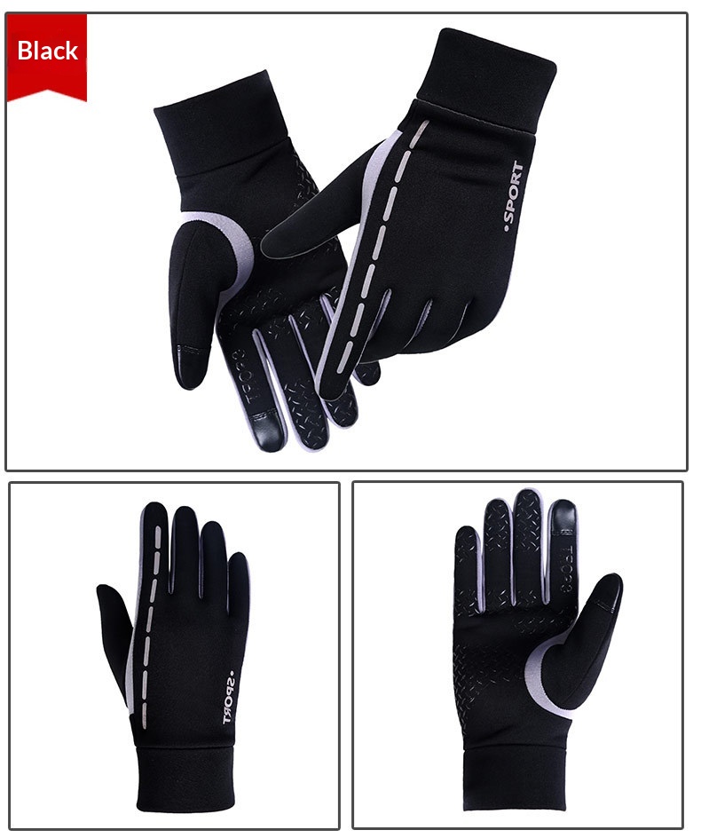 boy Boy Boy Touchscreen Outdoor With Fleece For Men, Running, Windproof, Sports, Cycling, Full Finger, Winter Mountaineering,_voghion.com