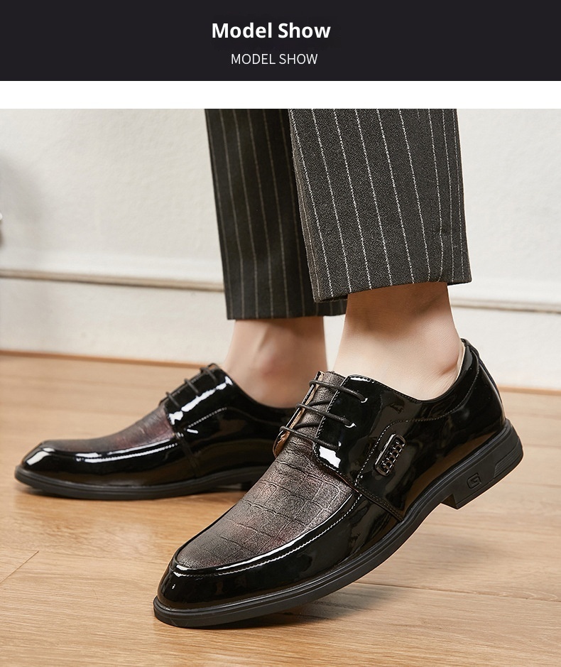 Voyage Printemps Été Nouvelles Affaires Formelles Décontractées Semelle souple Derby britannique à lacets Chaussures de mariage pour hommes en cuir_voghion.com