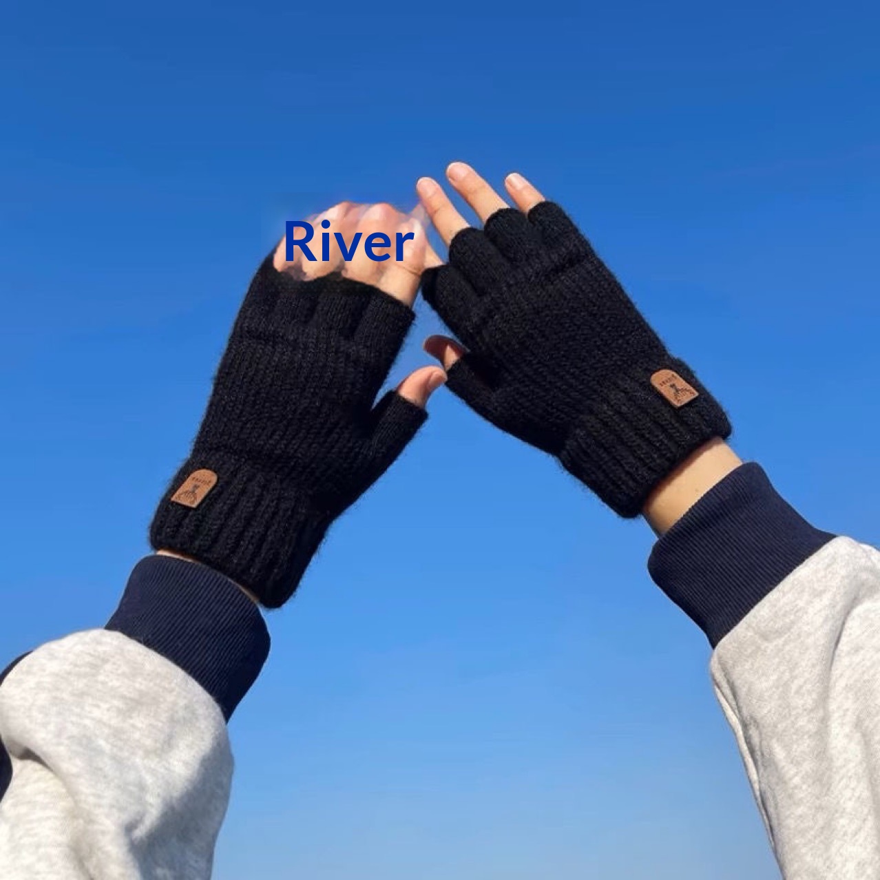 boy Boy Boy Knitted Wool Gloves For Men, Autumn And Winter, Fingerless, Student Writing, Typing, Cycling, Touchscreen, Warm,_voghion.com
