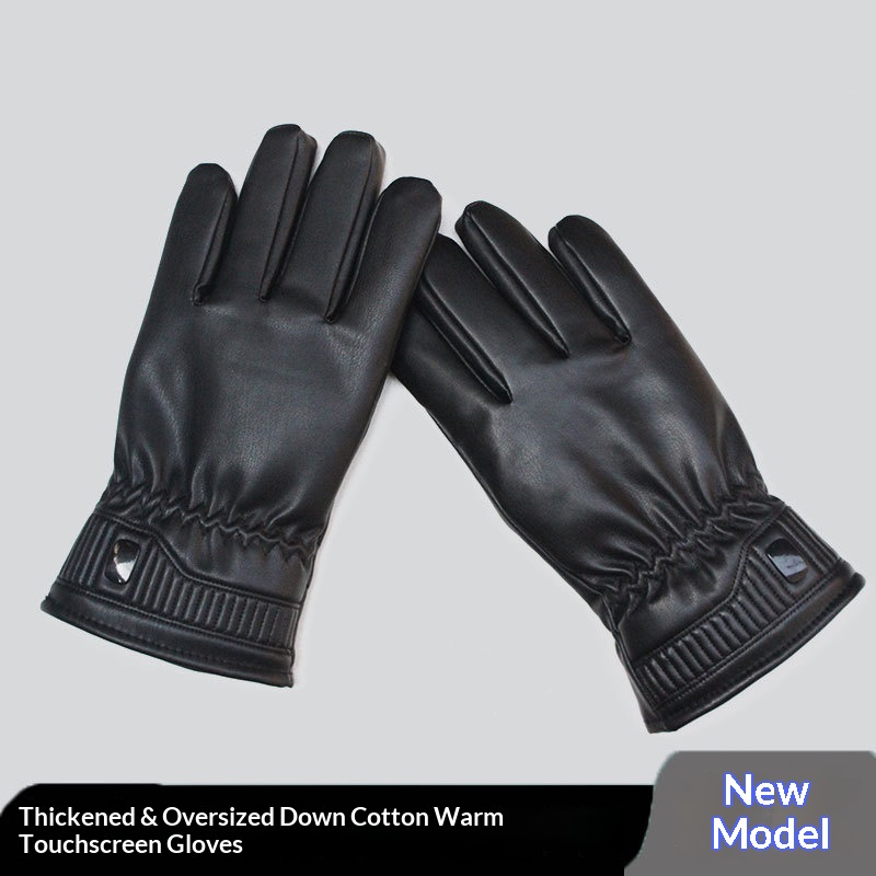 boy Boy Boy Autumn Winter New Down Cotton Leather Men Touch Screen Windproof Fleece Lined Thickened Motorcycle Driving Warm Ski_voghion.com