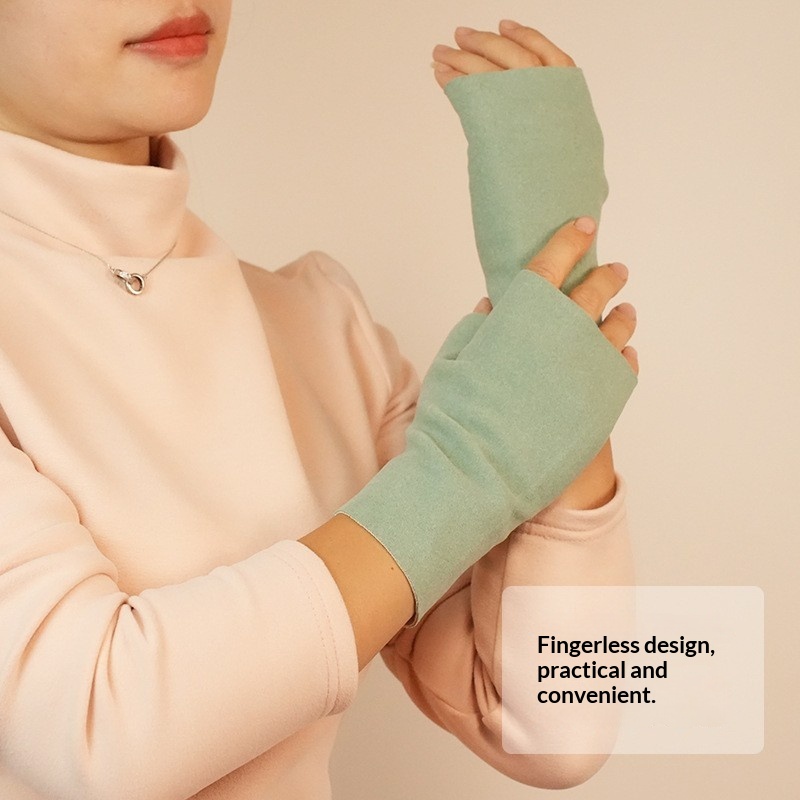 boy Boy Boy Warm Half-Finger Gloves For Women, Short Style, Derong Touchscreen, Autumn And Winter, Fingerless, Student Men, Writing,_voghion.com