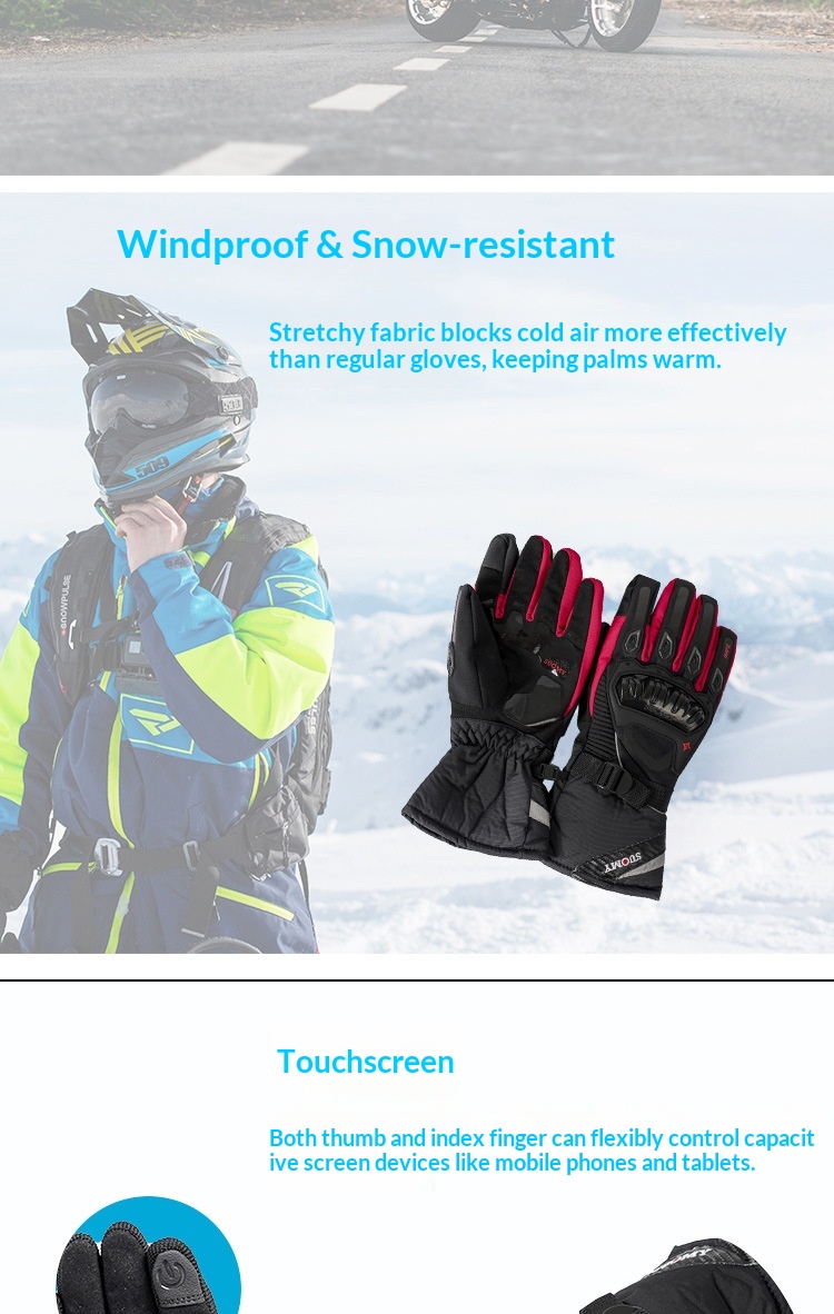 Boy Boy Supply Motorradhandschuhe, wasserdicht, warm, für den Winter, Motorradfahrer, sturzsicher, Offroad, dick, lang, für Herren_voghion.com