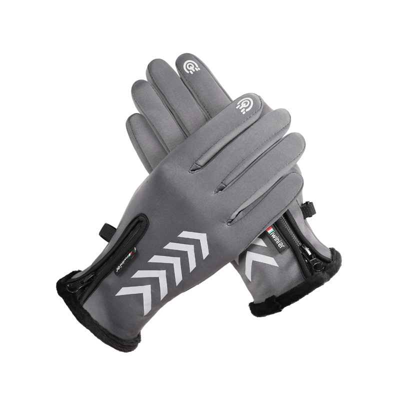 Herren-Handschuhe aus dickem Fleece, warm, winddicht, kalt und wasserdicht, ideal für Fahrer, Lieferfahrer und Radfahrer. Herbst/Winter_voghion.com