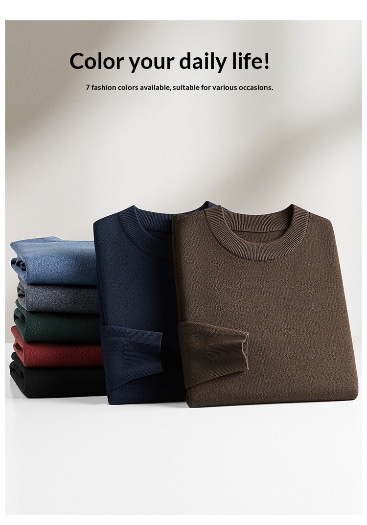 boy Boy Boy Boy Boy Parson Dragon Autumn Winter Round Neck Pullover Thickened Warm Versatile Men's Wool Sweater Slim Fit Base Layer_voghion.com