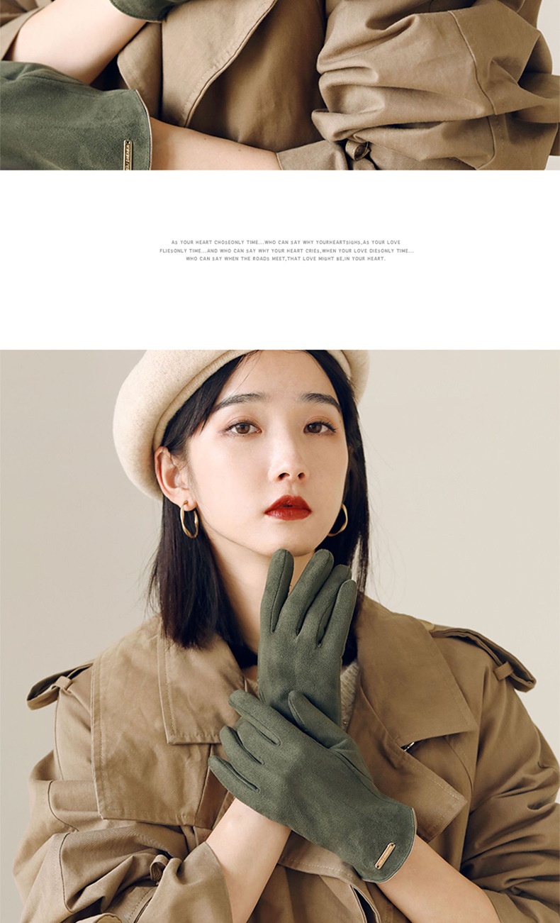 boy Boy Boy Warm For Women Cute Suede Windproof Driving Gloves Autumn Winter Fleece Lined Cycling Fingerless Touchscreen Men_voghion.com