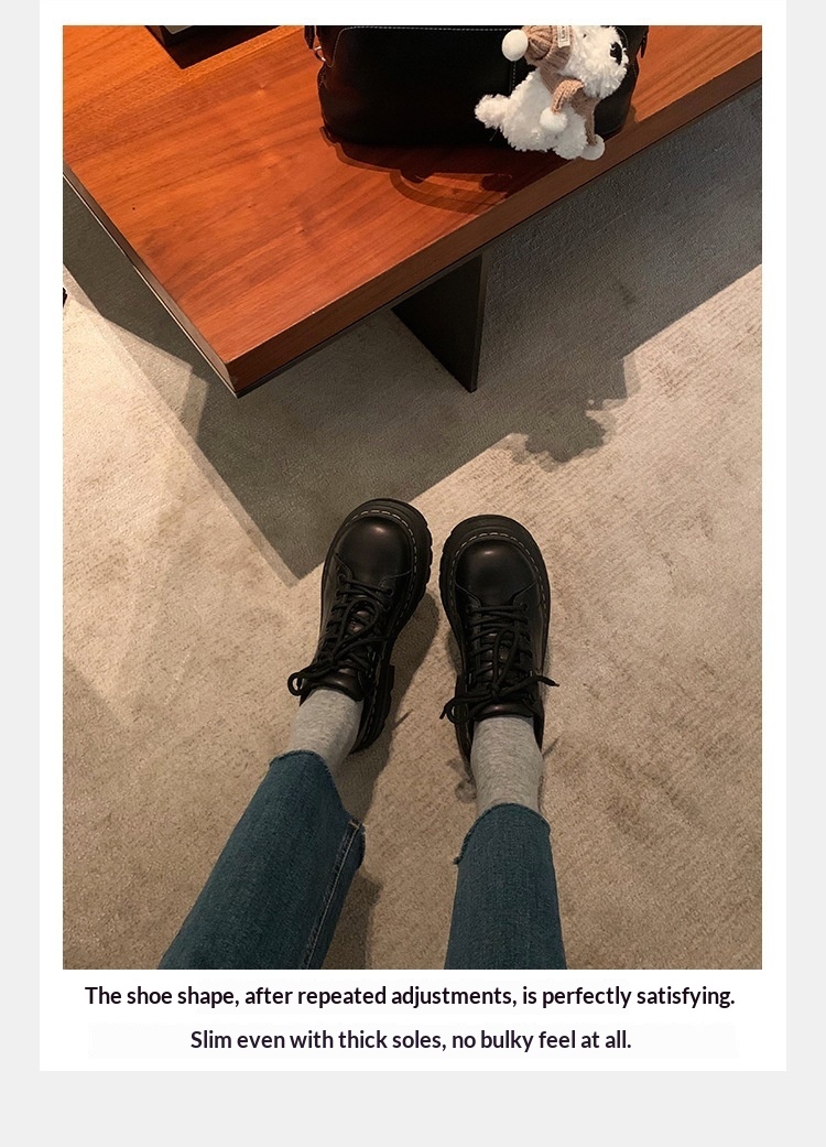 Scarpe da donna in pelle di mucca Voyage, versatili, singole, in stock, classiche britanniche, stile classico, con punta tonda, piccole, con tacco basso, stringate Derby_voghion.com