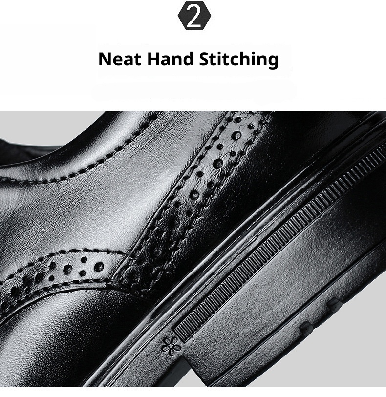 Voyage Herren-Freizeitschuhe aus hochwertigem Rindsleder im britischen Retro-Stil mit poliertem Brogue-Schnitt und geschnitzten Details_voghion.com