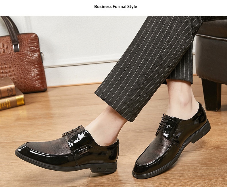 Voyage Printemps Été Nouvelles Affaires Formelles Décontractées Semelle souple Derby britannique à lacets Chaussures de mariage pour hommes en cuir_voghion.com