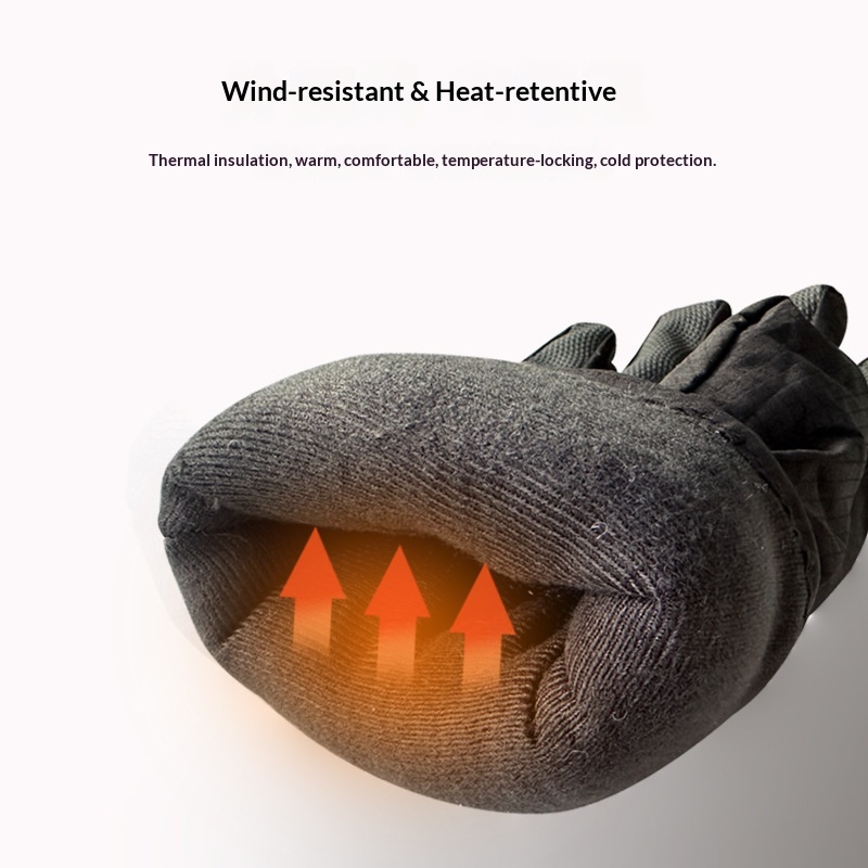 boy Boy Boy Men's Ski Winter Warm Outdoor Sports Windproof Waterproof Touchscreen Fleece Lined Cycling Gloves_voghion.com