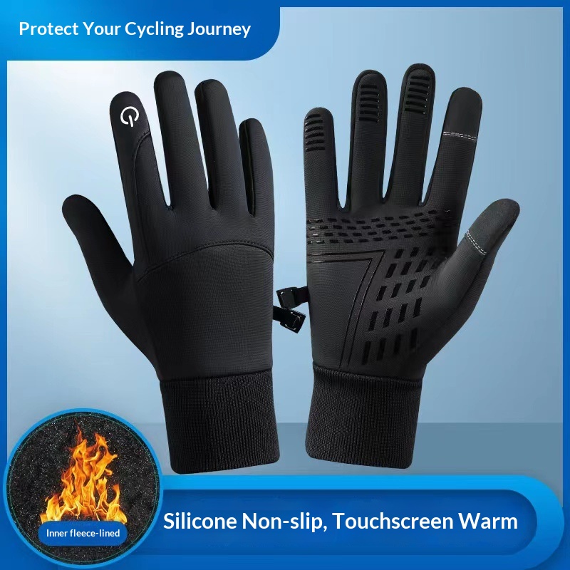 boy Boy Boy Touchscreen Gloves For Men Winter Fleece-Lined Cotton Waterproof Outdoor Non-Slip Sports Cycling Windproof_voghion.com