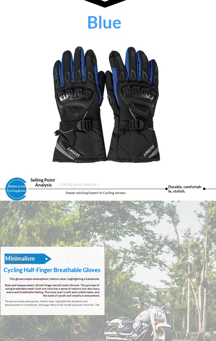 Boy Boy Supply Motorradhandschuhe, wasserdicht, warm, für den Winter, Motorradfahrer, sturzsicher, Offroad, dick, lang, für Herren_voghion.com