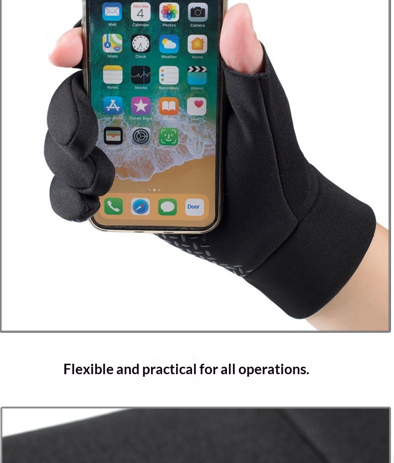 Jungen Winter Warme, rutschfeste Zwei-Finger-Profi-Handschuhe für Angeln, Radfahren, Lieferfahrer und Autofahren Herren_voghion.com