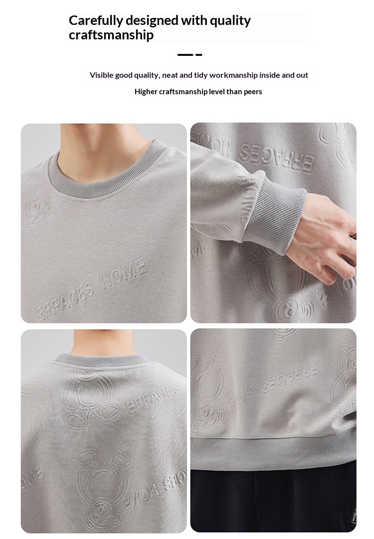 Garçon Garçon Shanggu Fashion 2025 Tenue Homme Col Rond Manches Longues Hiver Nouveau Sweat-shirt à Capuche Épais Haut Tendance_voghion.com
