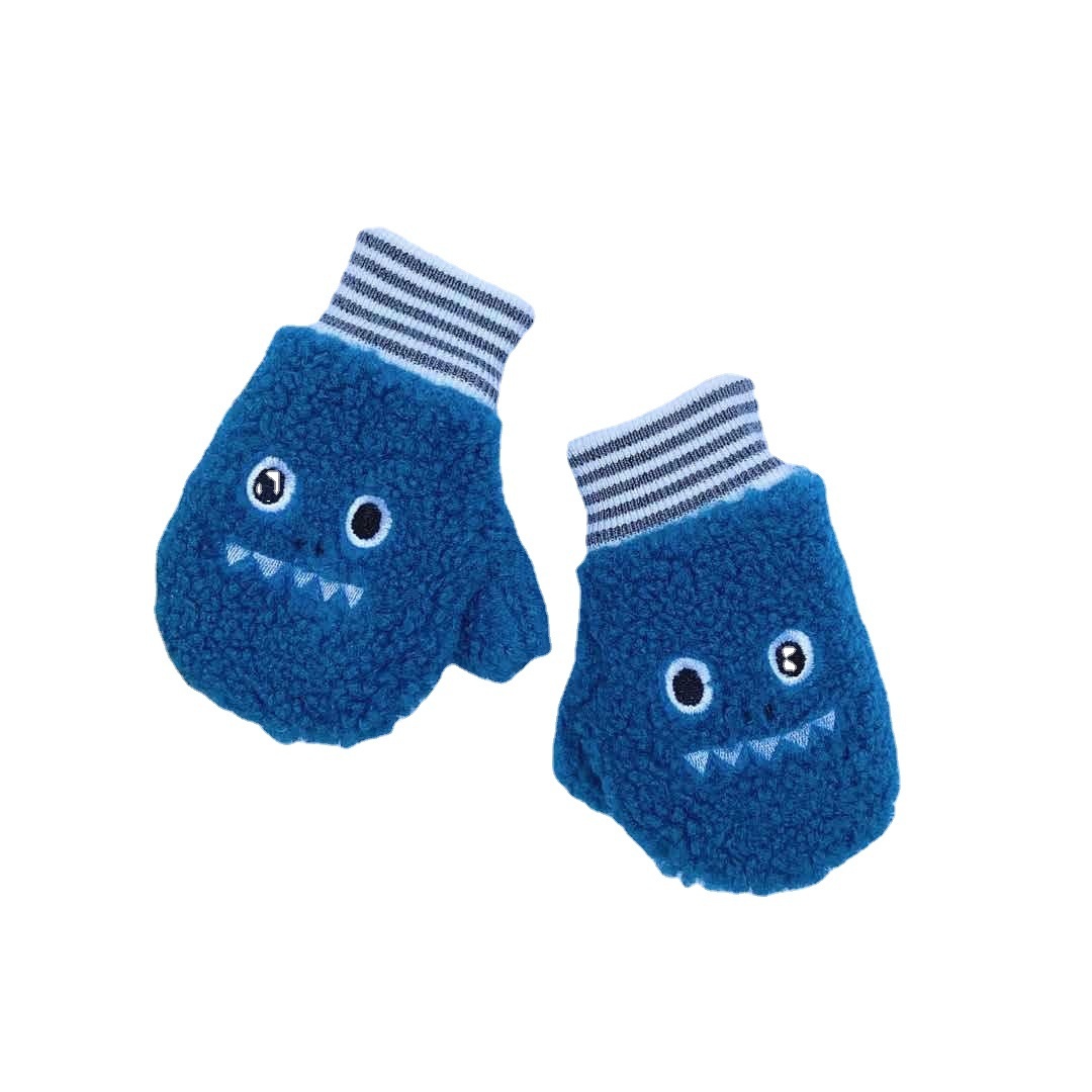 boy Boy Boy 2025 Children's Winter Warm Fleece Gloves With Lanyard Anti-Lost Cartoon Design Unisex Wholesale_voghion.com