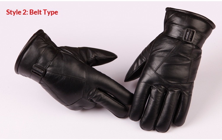 Guanti da moto invernali caldi da uomo, in pelle, spessi, in lana, antivento, in cotone freddo_voghion.com