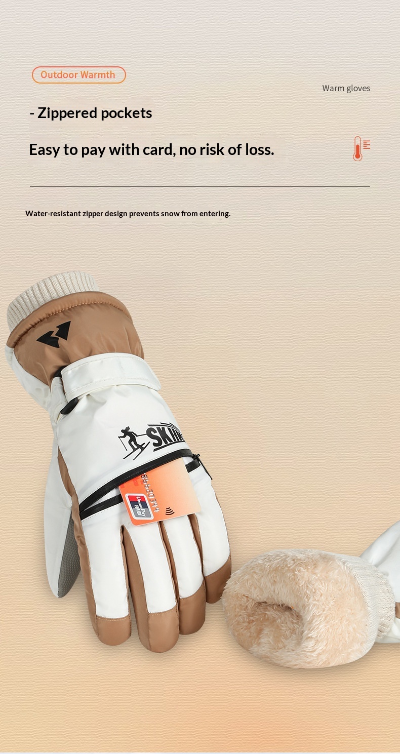 Guanti da sci invernali da donna Boy Boy, caldi, touchscreen, antifreddo, adatti per giocare sulla neve, resistenti all'acqua, spessi, foderati in pile, per ciclismo,_voghion.com