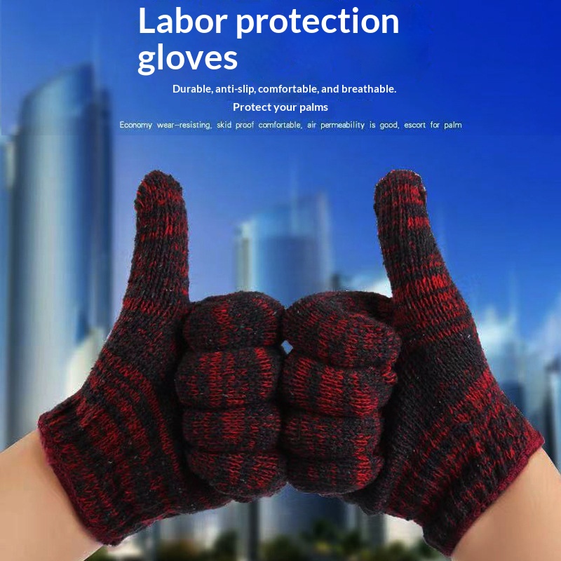 Guanti da lavoro in filato di cotone per uomo, taglia unica, resistenti e spessi, all'ingrosso, invernali_voghion.com