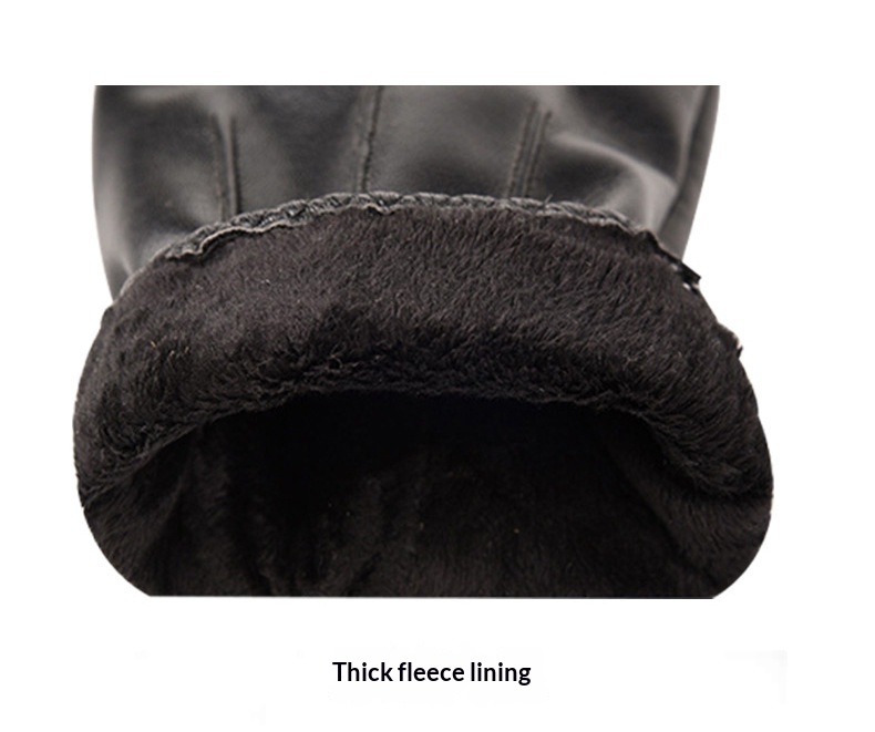 Neue Herren-Winterhandschuhe aus PU-Leder, gefüttert mit Fleece, dick und warm, für Autofahren, Radfahren und Fitness mit Touchscreen-Funktion_voghion.com