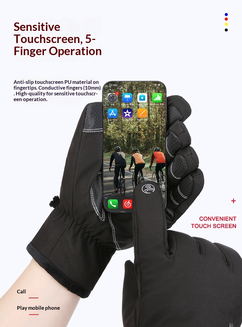 Boy Herren-Skihandschuhe, kältebeständig, Touchscreen-kompatibel, warm, 3M Thinsulate™-Fleece, antibakteriell, reflektierend, Nachtsicht_voghion.com