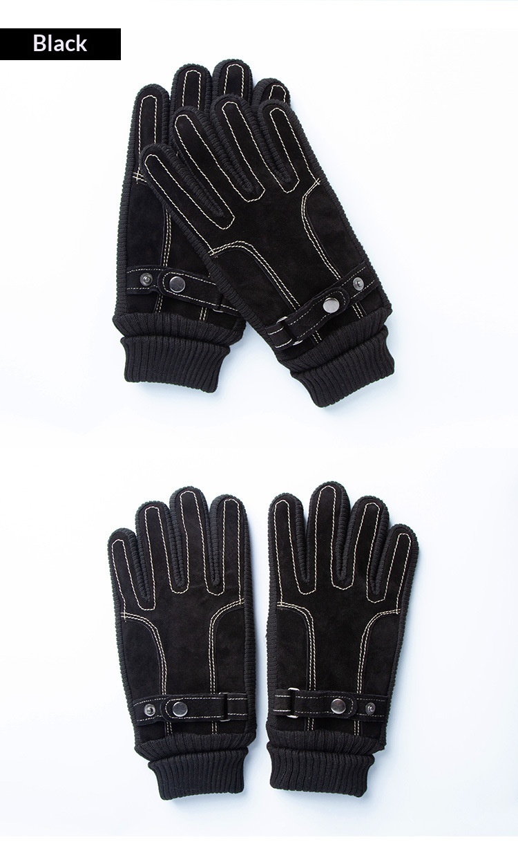 Guanti invernali da sci e equitazione caldi da uomo in vera pelle, foderati in pile, spessi, antifreddo, impermeabili, touchscreen, per esterni_voghion.com