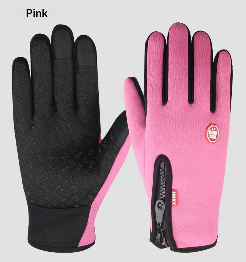 boy Boy Boy With Zipper Design Outdoor Cycling Gloves For Men Winter Women Riding Touchscreen Motorcycle Waterproof Warm_voghion.com