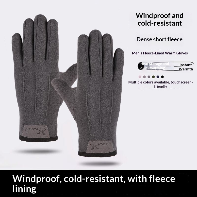 Herrenhandschuhe aus Thermofleece, warm, winddicht, Touchscreen-geeignet, kältebeständig, ideal zum Autofahren, Radfahren, für Herbst und Winter, geeignet für Angler und E-Bikes_voghion.com