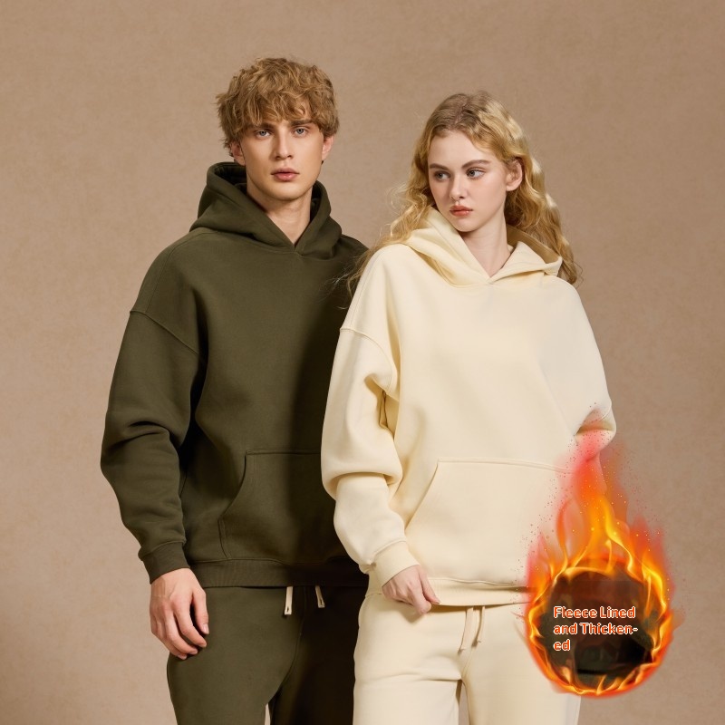 Chłopiec Chłopiec Jesień Zima Nowy Luźny Polar 350G Męska Oversize Gruba Bluza Z Kapturem Modna Marka Męska Bluza_voghion.com