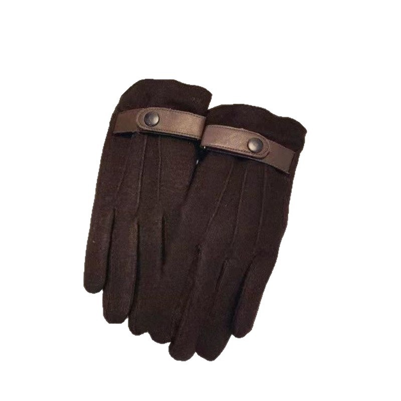 Herren-Handschuhe aus Wolle mit Touchscreen-Funktion, Winterfleece-gefüttert, dick, warm, kältebeständig, winddicht, stylisch, lässig, zum Autofahren und Reiten_voghion.com