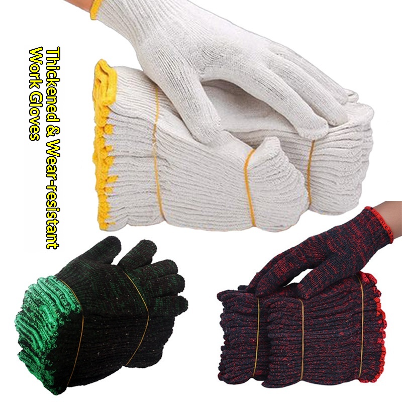Guanti da lavoro in filato di cotone per uomo, taglia unica, resistenti e spessi, all'ingrosso, invernali_voghion.com