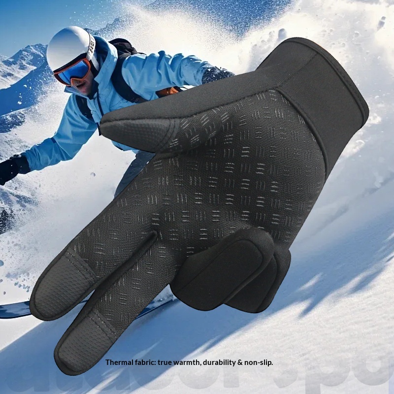 boy Boy Boy With Zipper Design Outdoor Cycling Gloves For Men Winter Women Riding Touchscreen Motorcycle Waterproof Warm_voghion.com