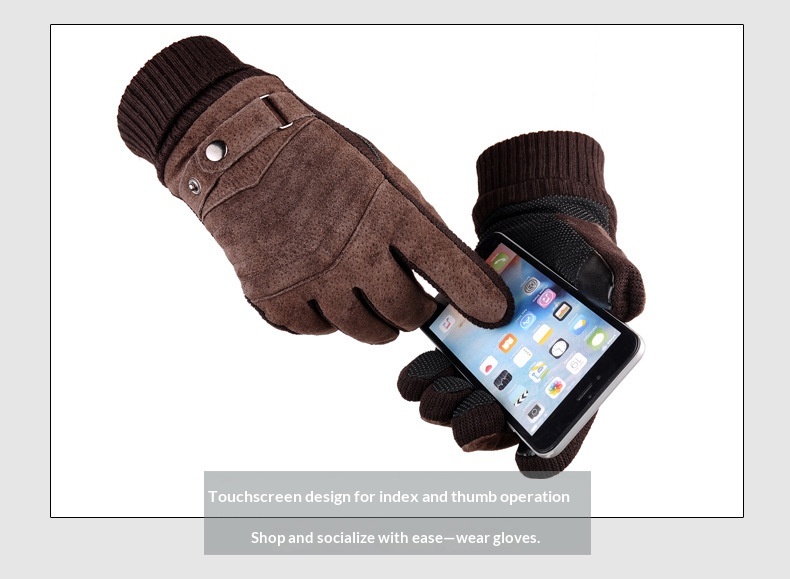 Guanti da motociclista invernali da uomo in vera pelle di maiale, resistenti al freddo, con touchscreen, foderati in pile spesso e caldi_voghion.com