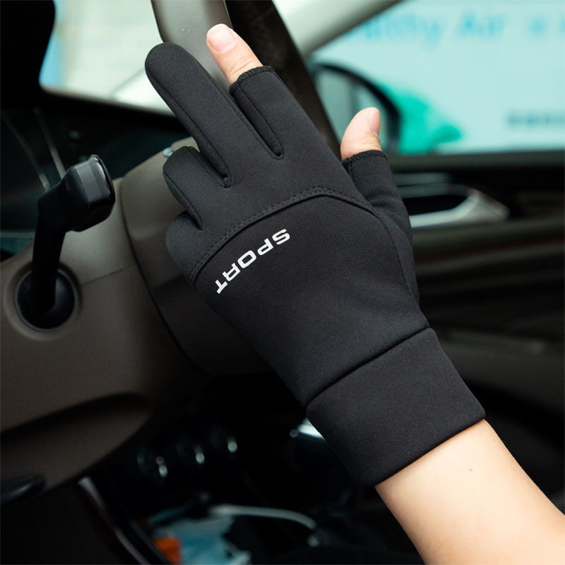 boy Boy Boy Warm Fleece-Lined New Autumn Winter Outdoor Sports For Men And Women Cycling Hiking Waterproof Cold-Proof Gloves_voghion.com