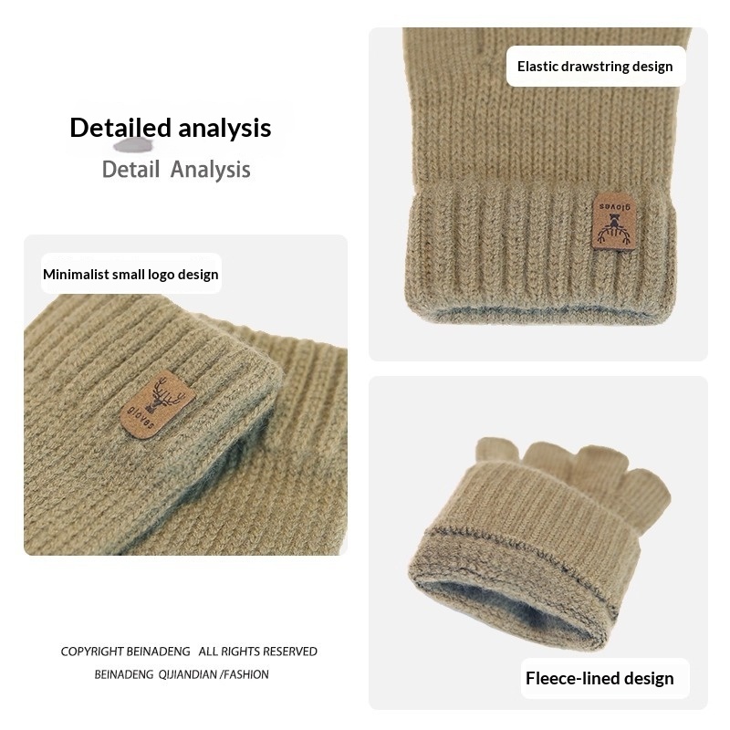 ragazzo Ragazzo Ragazzo 2025 Guanti invernali da uomo senza dita in maglia, caldi, per ciclismo, scrittura, a mezza dita, antifreddo, foderati in pile, all'ingrosso_voghion.com