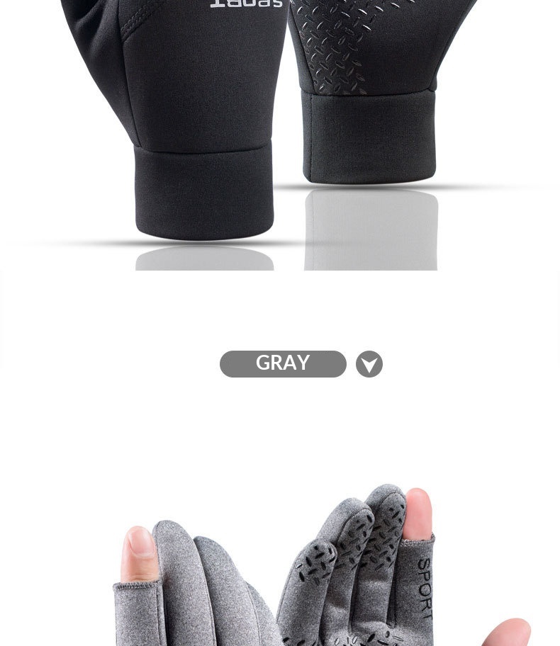 Jungen Winter Warme, rutschfeste Zwei-Finger-Profi-Handschuhe für Angeln, Radfahren, Lieferfahrer und Autofahren Herren_voghion.com
