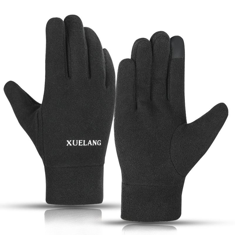 boy Boy Boy Autumn Winter Men Lined Warm Polar Outdoor Electric Bike Sports Driving Fleece Cold-Proof Riding Gloves_voghion.com